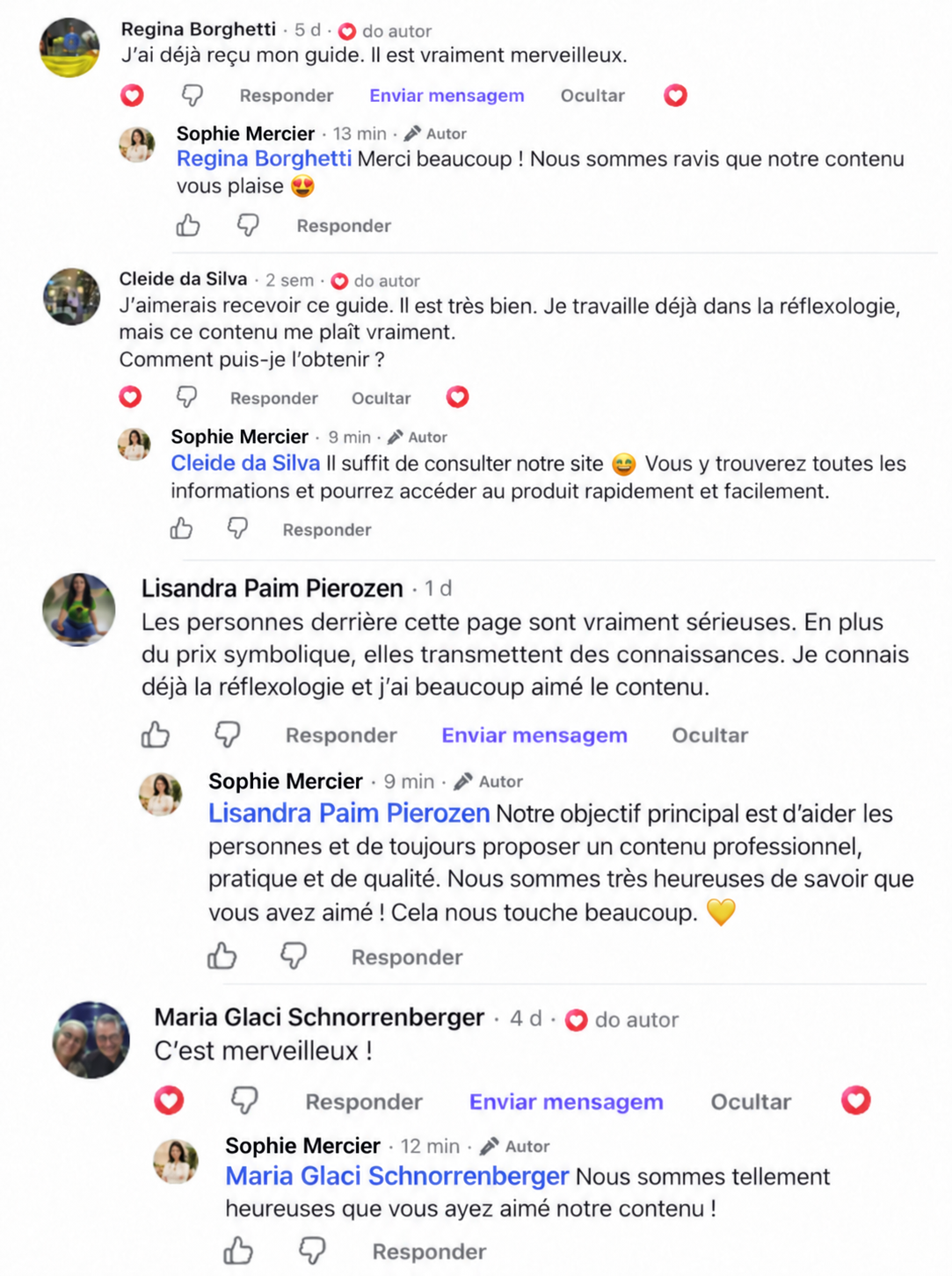 Témoignage d'une cliente sur Facebook